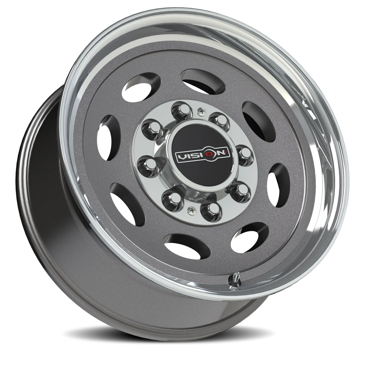 Vision Wheel 81 Gunmetal Machined Lip 19.5x7.5 0 8x165.1mm 124.5mm - Wheelwiz