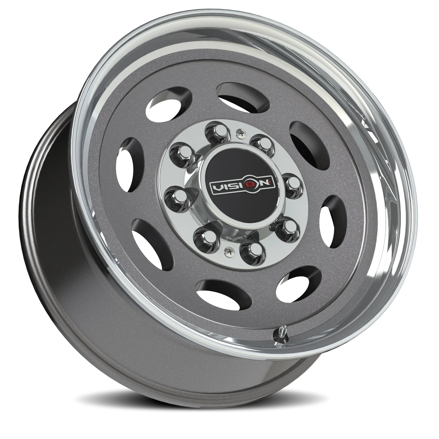 Vision Wheel 81 Gunmetal Machined Lip 19.5x7.5 0 8x165.1mm 124.5mm - Wheelwiz
