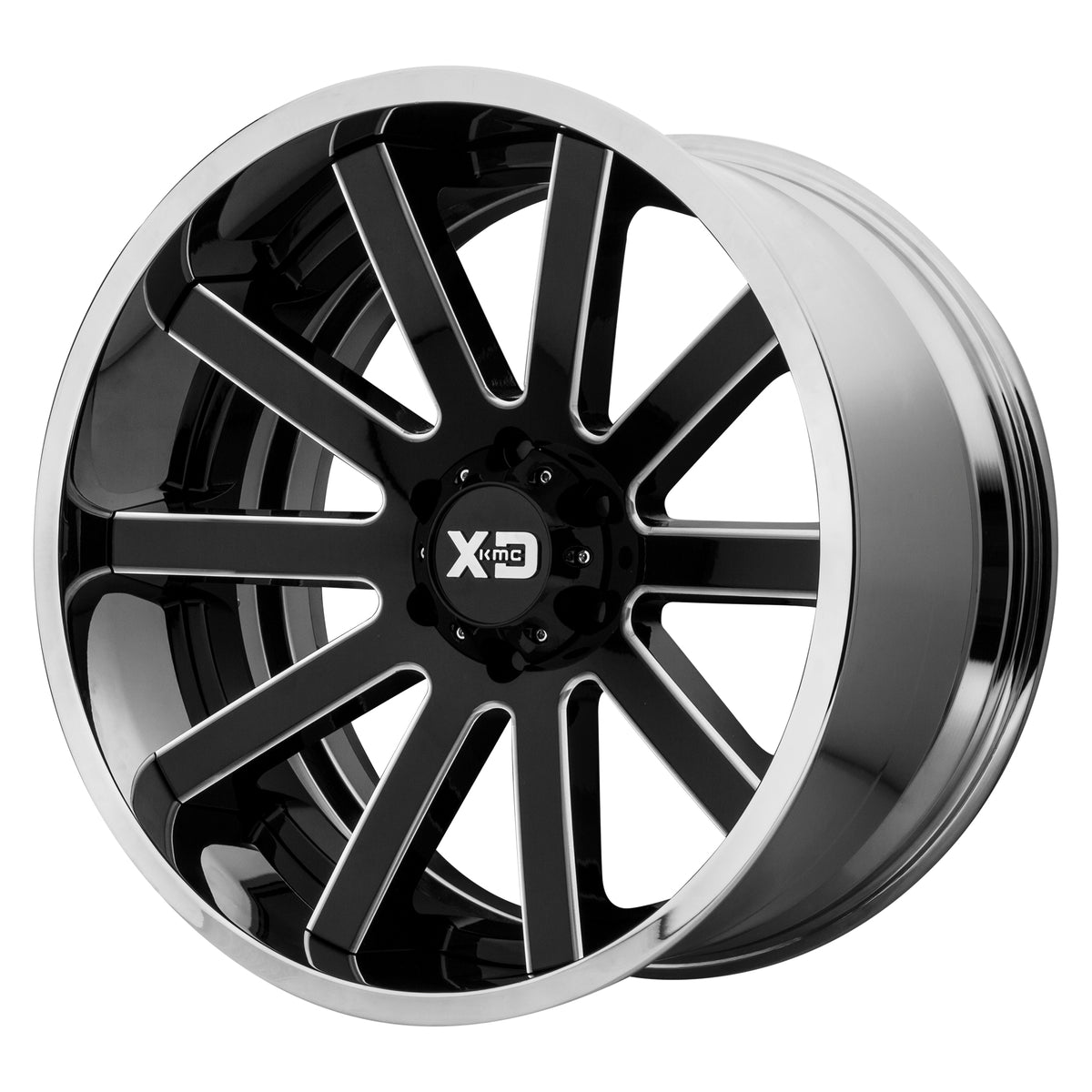 XD Series XD200 HEIST Gloss Black Milled Center Chrome Lip 22x10 -18 6x135mm 87.1mm - Wheelwiz