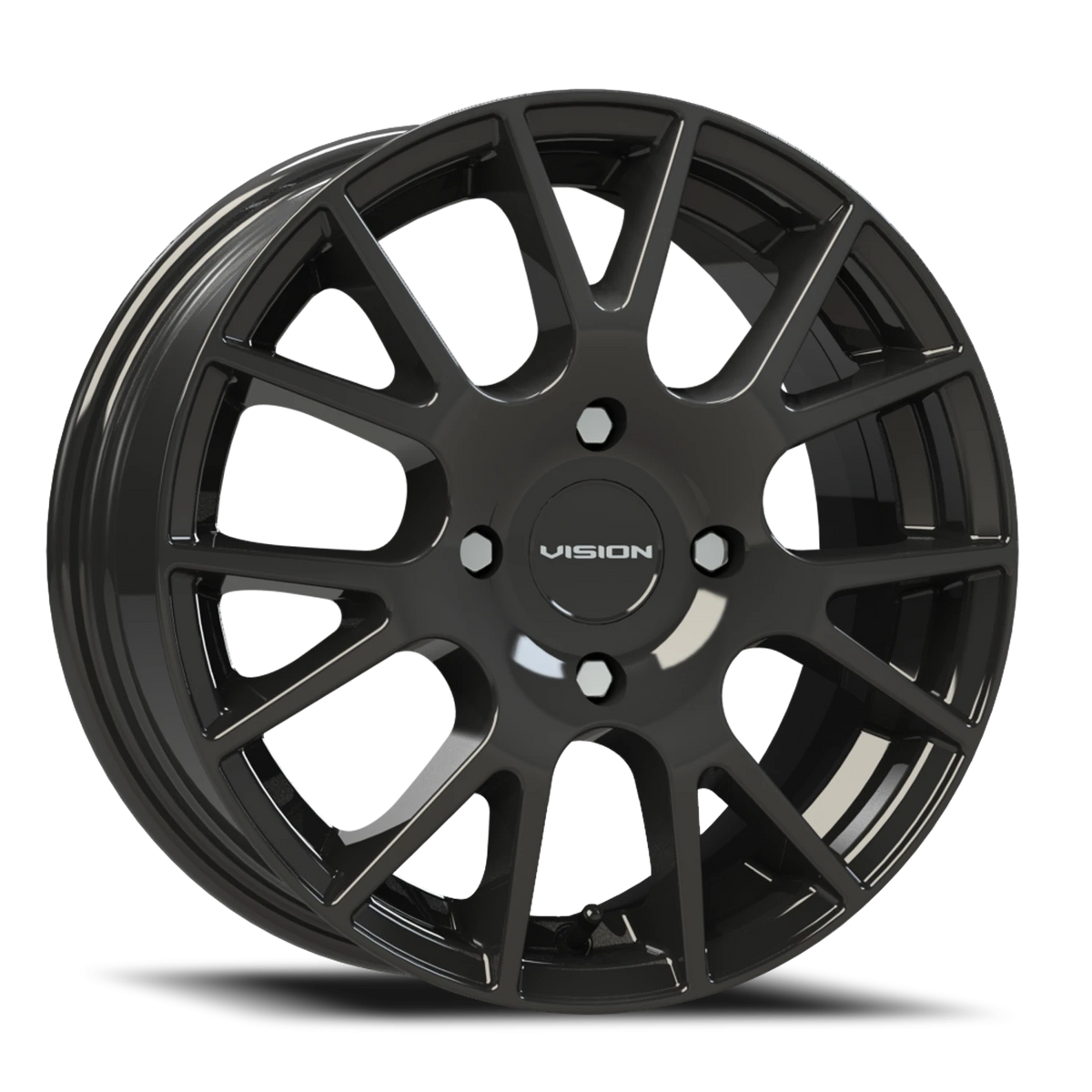 Vision Wheel 18 Gloss Black 15x6.5 +38 4x114.3mm 73.1mm - Wheelwiz