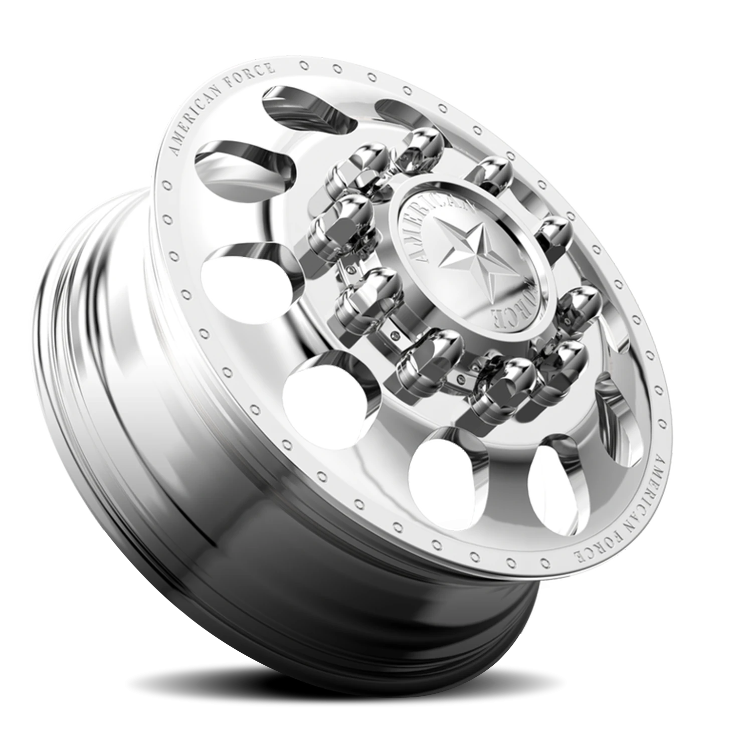 American Force 5 Holes DRW Polished 22.5x8.25 +169 8x210mm 154mm - Wheelwiz