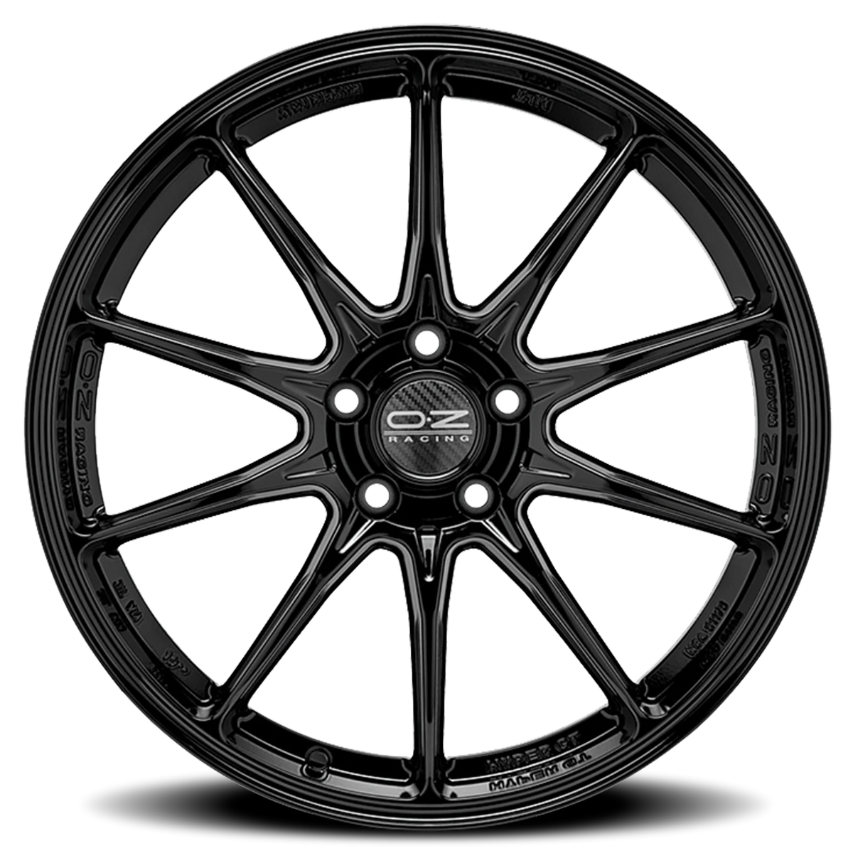 OZ Racing Hyper GT HLT Gloss Black 18x8 +35 5x114.3mm 75mm - Wheelwiz