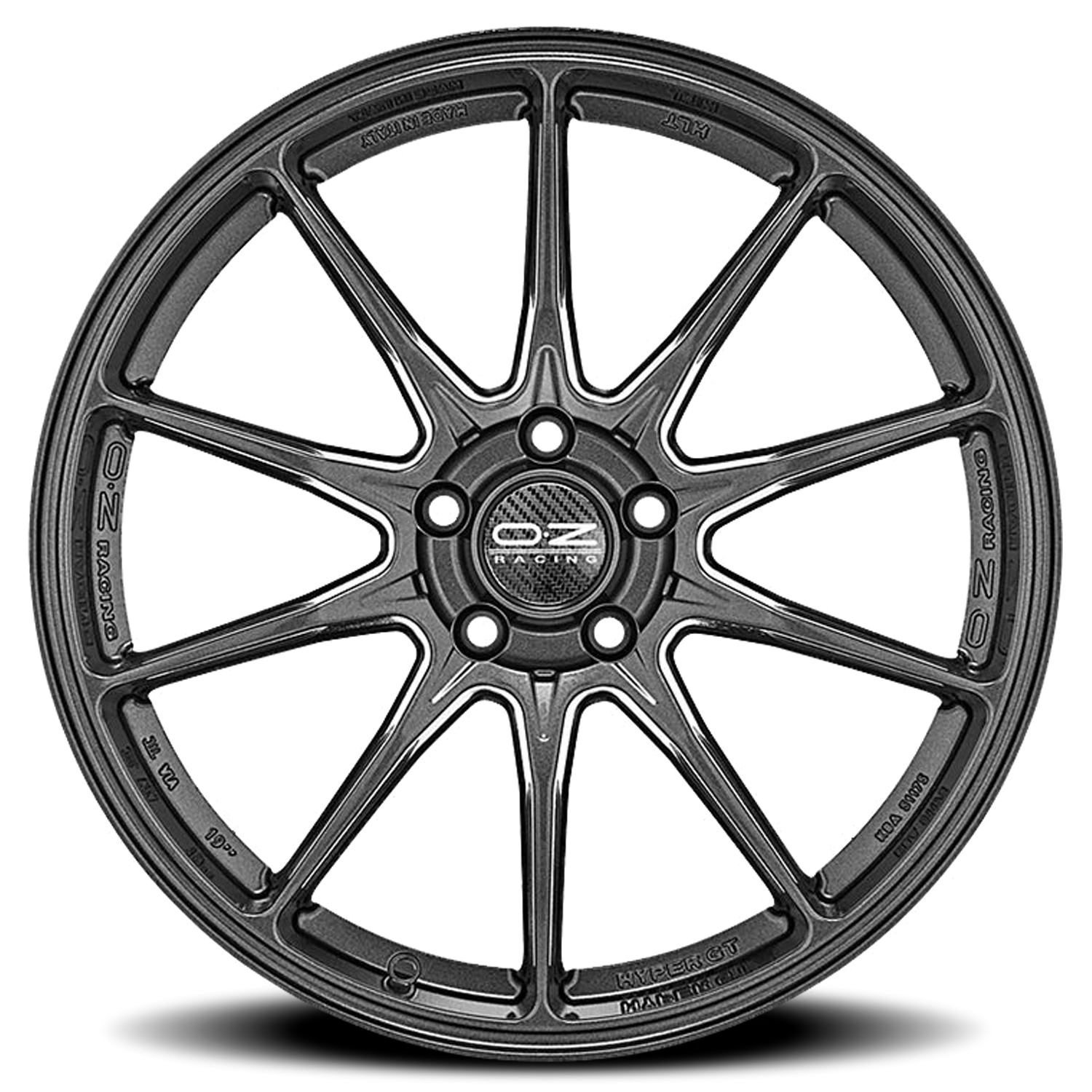 OZ Racing Hyper GT HLT Gloss Star Graphite 17x7.5 +35 5x100mm 68mm - Wheelwiz