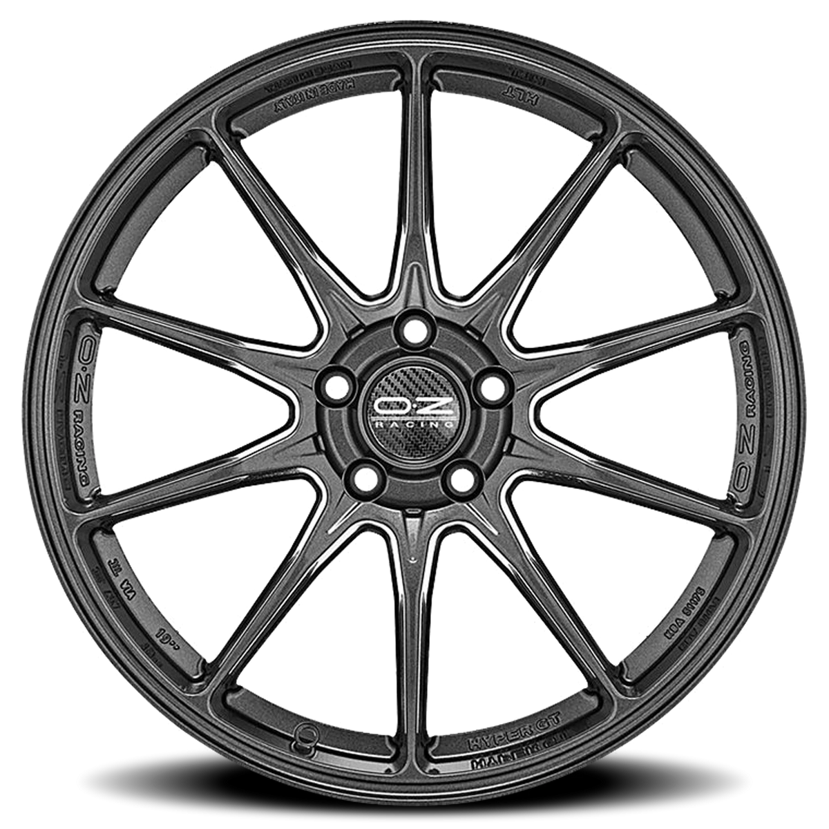 OZ Racing Hyper GT HLT Gloss Star Graphite 17x7.5 +48 5x100mm 68mm - Wheelwiz
