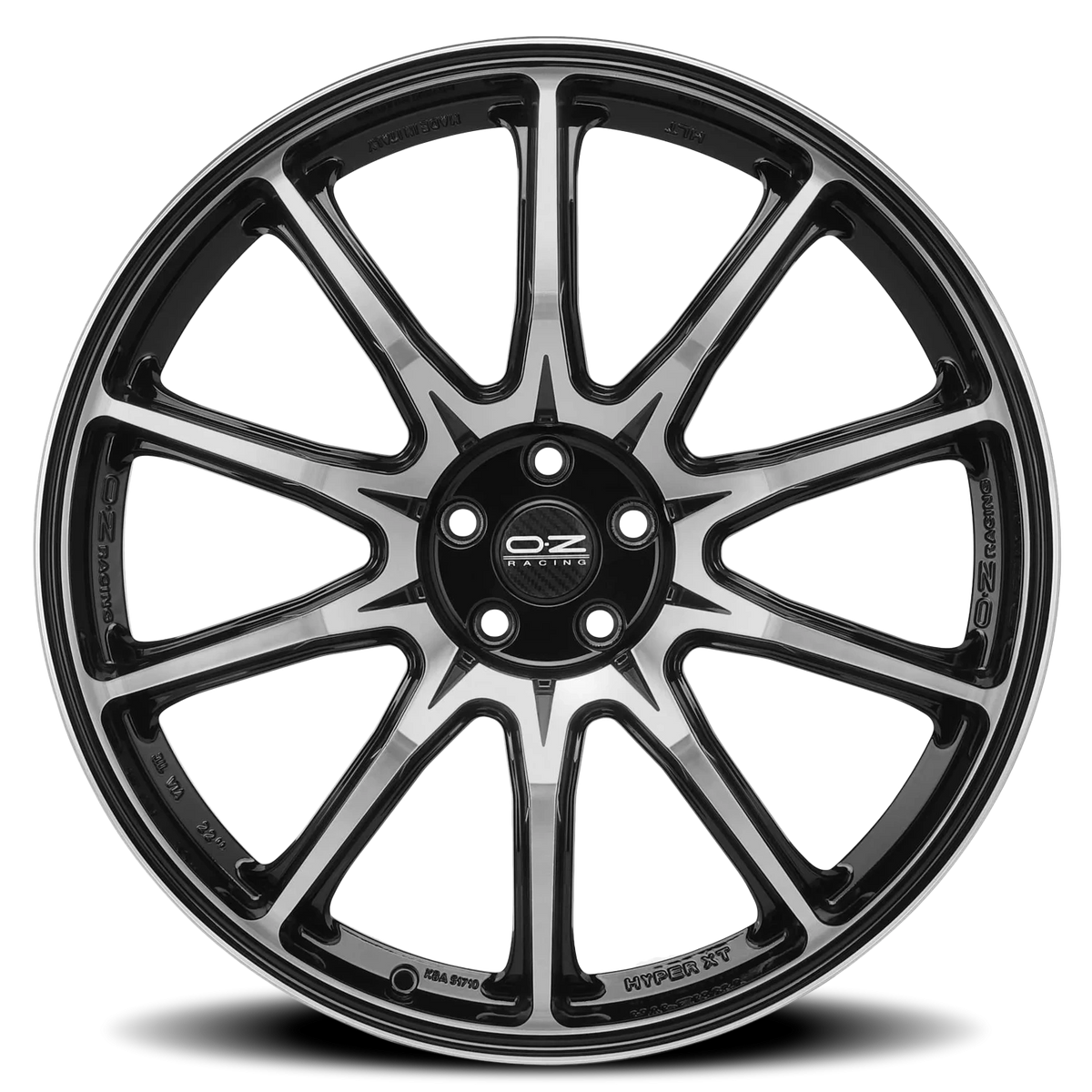 OZ Racing Hyper XT HLT Gloss Black W/ Diamond Cut 22x9 +40 5x114.3mm 67.04mm - Wheelwiz