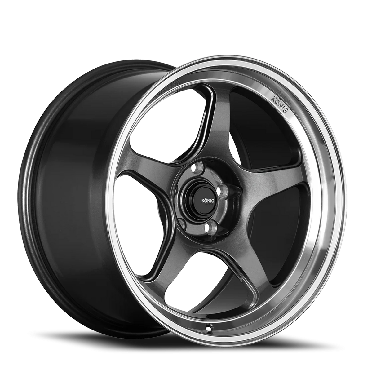 Konig Hyperspec Anthracite Metallic W/ Mirror Machined Lip 17x8 +40 4x100mm 73.1mm