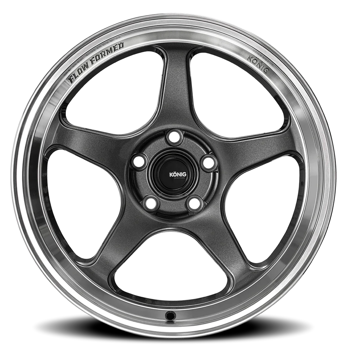 Konig Hyperspec Anthracite Metallic W/ Mirror Machined Lip 15x7 +35 4x100mm 73.1mm