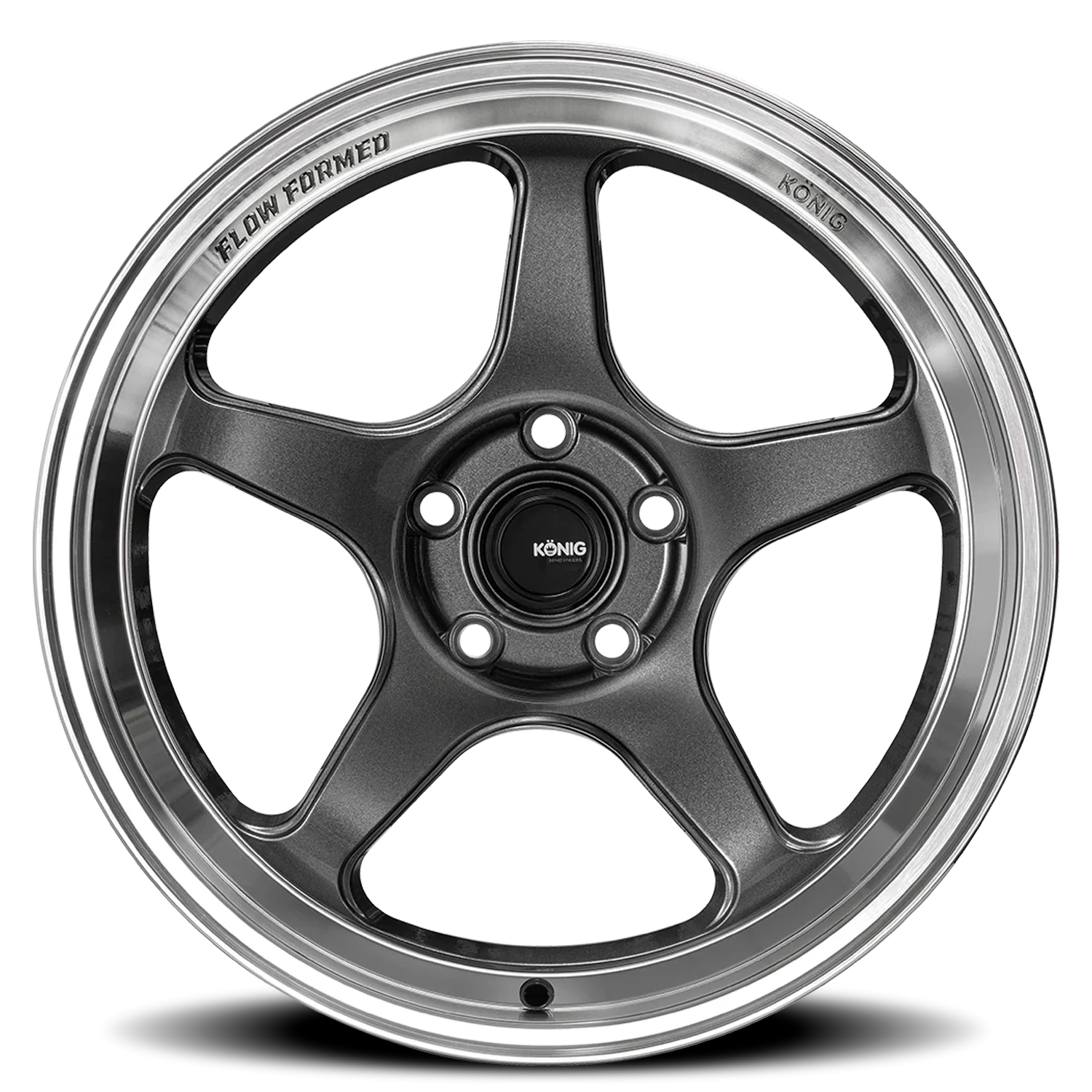 Konig Hyperspec Anthracite Metallic W/ Mirror Machined Lip 18x9.5 +25 5x114.3mm 73.1mm