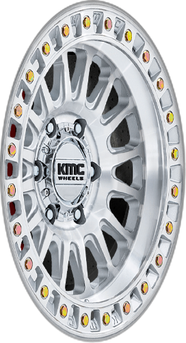 KMC KM552 IMS Gloss Silver W/ Machined Face 17x8.5 +25 6x139.7mm 106.1mm