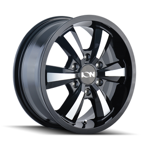 ION 103 Gloss black machined 16x6.5 +45 6x130mm 84.1mm - WheelWiz