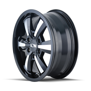 ION 103 Gloss black machined 16x6.5 +45 6x130mm 84.1mm - WheelWiz