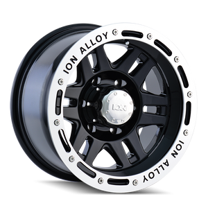 ION 133 Gloss black machined 15x8 -27 6x139.7mm 108mm - WheelWiz