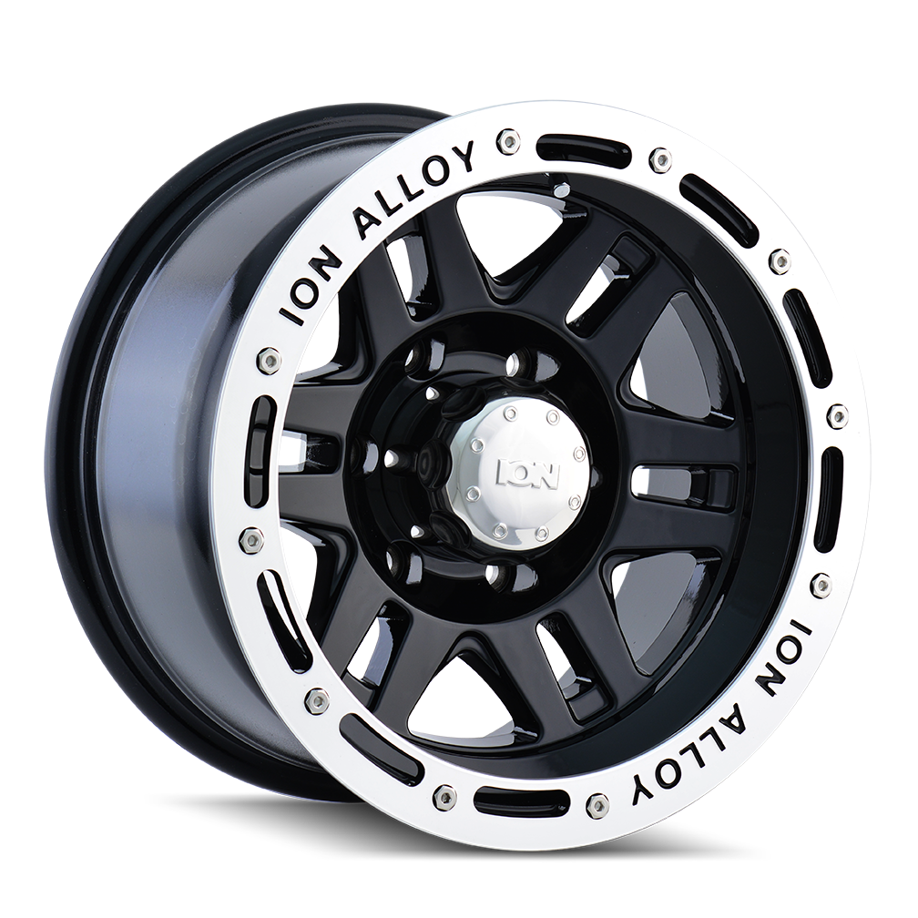 ION 133 Gloss black machined 20x9 0 6x139.7mm 108mm - WheelWiz