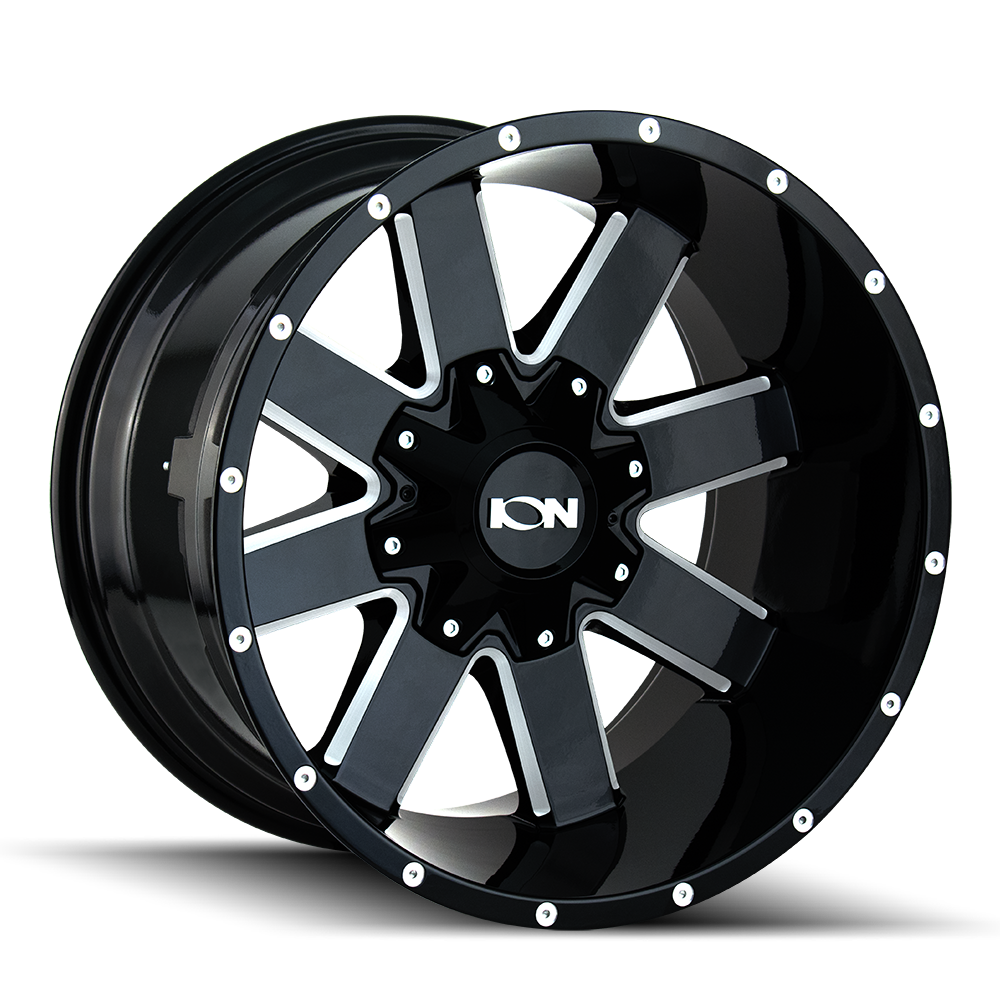 ION 141 Gloss black/milled spokes 20x12 -44 8x170mm 130.8mm