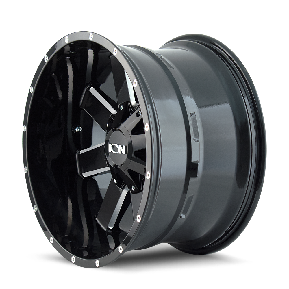 ION 141 Gloss black milled 20x9 +18 8x180mm 124.1mm - Wheelwiz