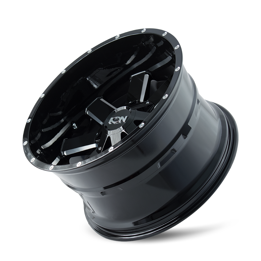 ION 141 Gloss black milled 17x9 -12 8x165.1|8x170mm 130.8mm - Wheelwiz