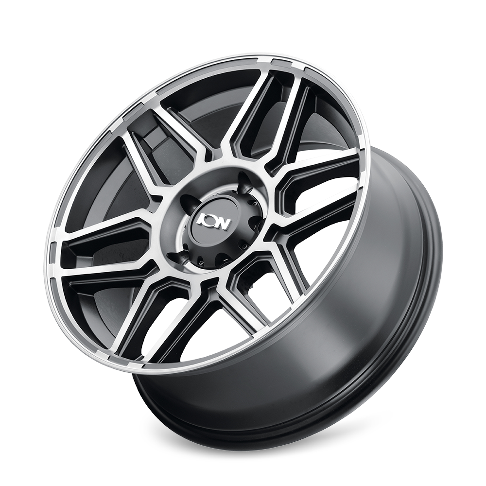 ION 146 Matte black machined with dark 17x9 0 6x139.7mm 106mm - Wheelwiz