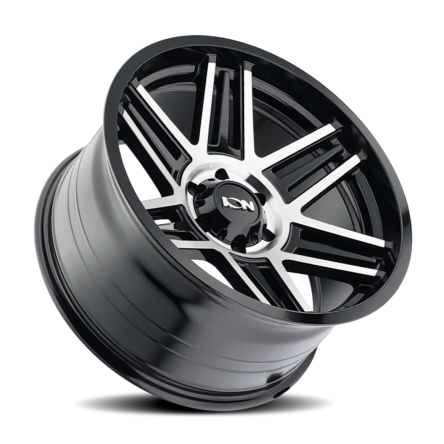 ION 147 Gloss black machined 17x9 0 8x180mm 124.1mm - Wheelwiz