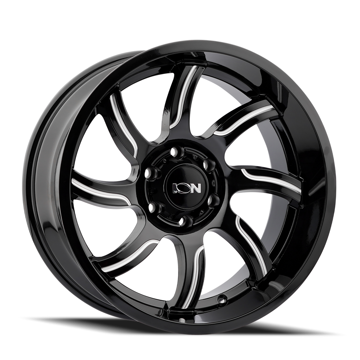 ION 151 Gloss black milled 20x9 +18 8x165.1mm 125.2mm - Wheelwiz