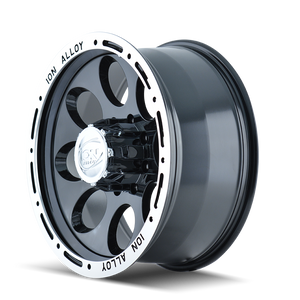 ION 174 Gloss black machined 16x10 -38 5x139.7mm 106mm