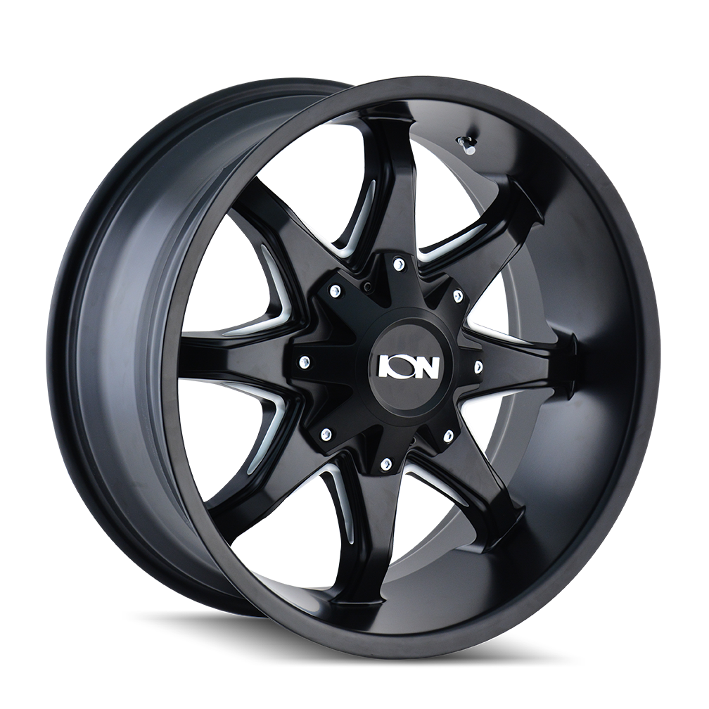 ION 181 Satin black milled 20x12 -44 8x180mm 124.1mm - Wheelwiz