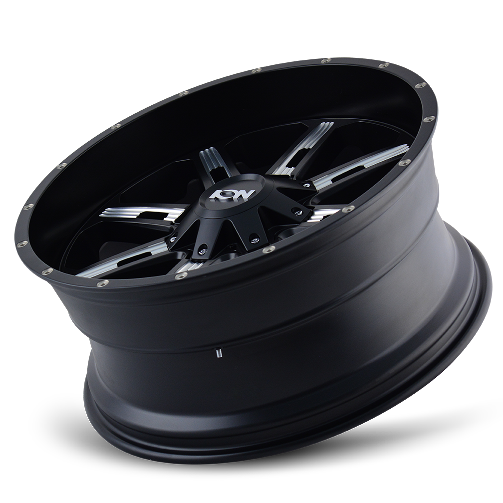 ION 184 Satin black milled 18x9 -12 8x165.1|8x170mm 130.8mm - WheelWiz