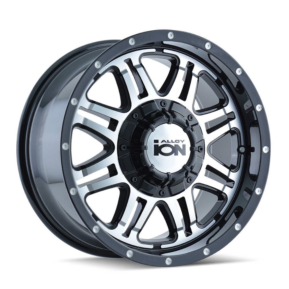 ION 186 Satin black machined 17x8 +10 5x114.3|5x127mm 87mm - WheelWiz