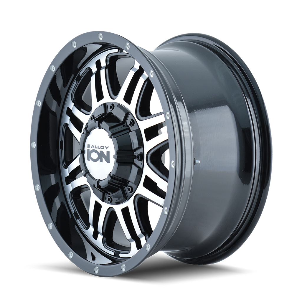 ION 186 Satin black machined 15x8 -5 5x114.3|5x127mm 87mm - WheelWiz