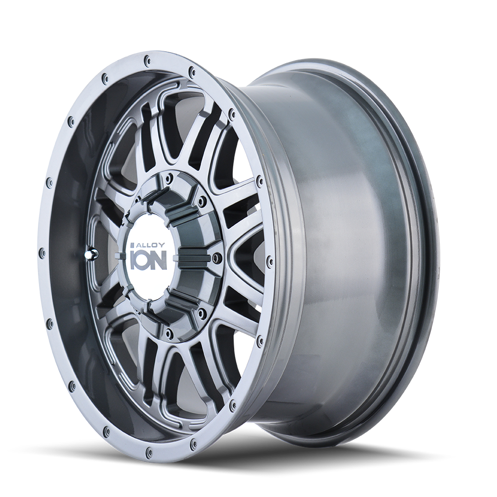 ION 186 Gloss gunmetal 18x9 +18 6x135|6x139.7mm 106mm - WheelWiz