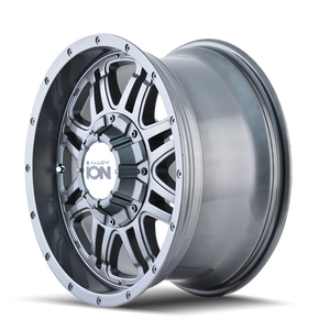 ION 186 Gloss gunmetal 18x9 +18 6x135|6x139.7mm 106mm - WheelWiz