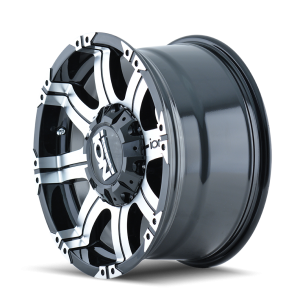 ION 187 Gloss black machined 18x9 -12 8x165.1|8x170mm 130.8mm - WheelWiz