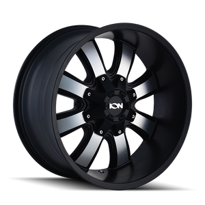 ION 189 Satin black machined 18x9 -12 8x165.1|8x170mm 130.8mm - WheelWiz