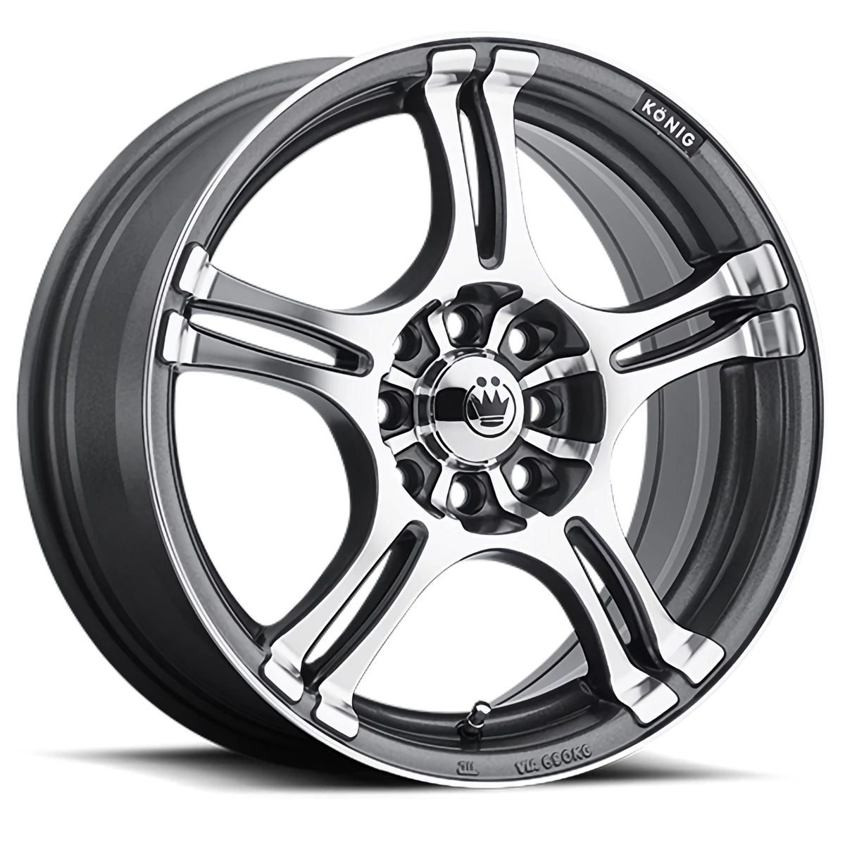 Konig Incident Graphite W/ Machined Face 17x7 +40 4x100|4x108mm 72mm