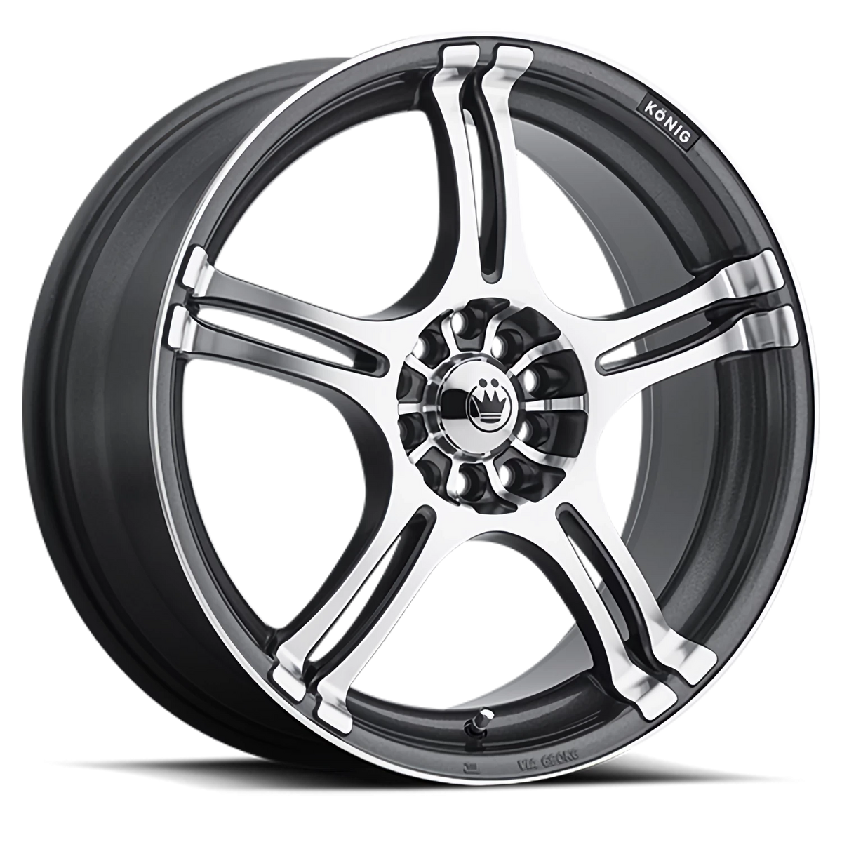 Konig Incident Graphite W/ Machined Face 18x7.5 +45 5x100|5x114.3mm 73.1mm - Wheelwiz