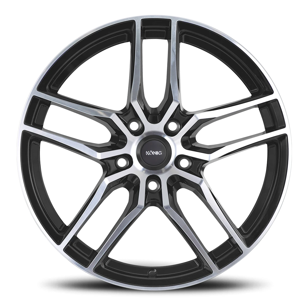 Konig Intention Gloss Black W/ Machined Face 17x8 +45 5x100mm 73.1mm - Wheelwiz