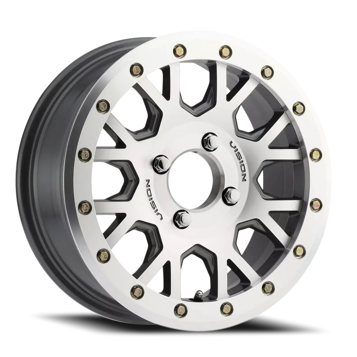 Vision Wheel GV8 Gunmetal Machined Face and Ring 15x6 +32 4x115mm 80mm - Wheelwiz