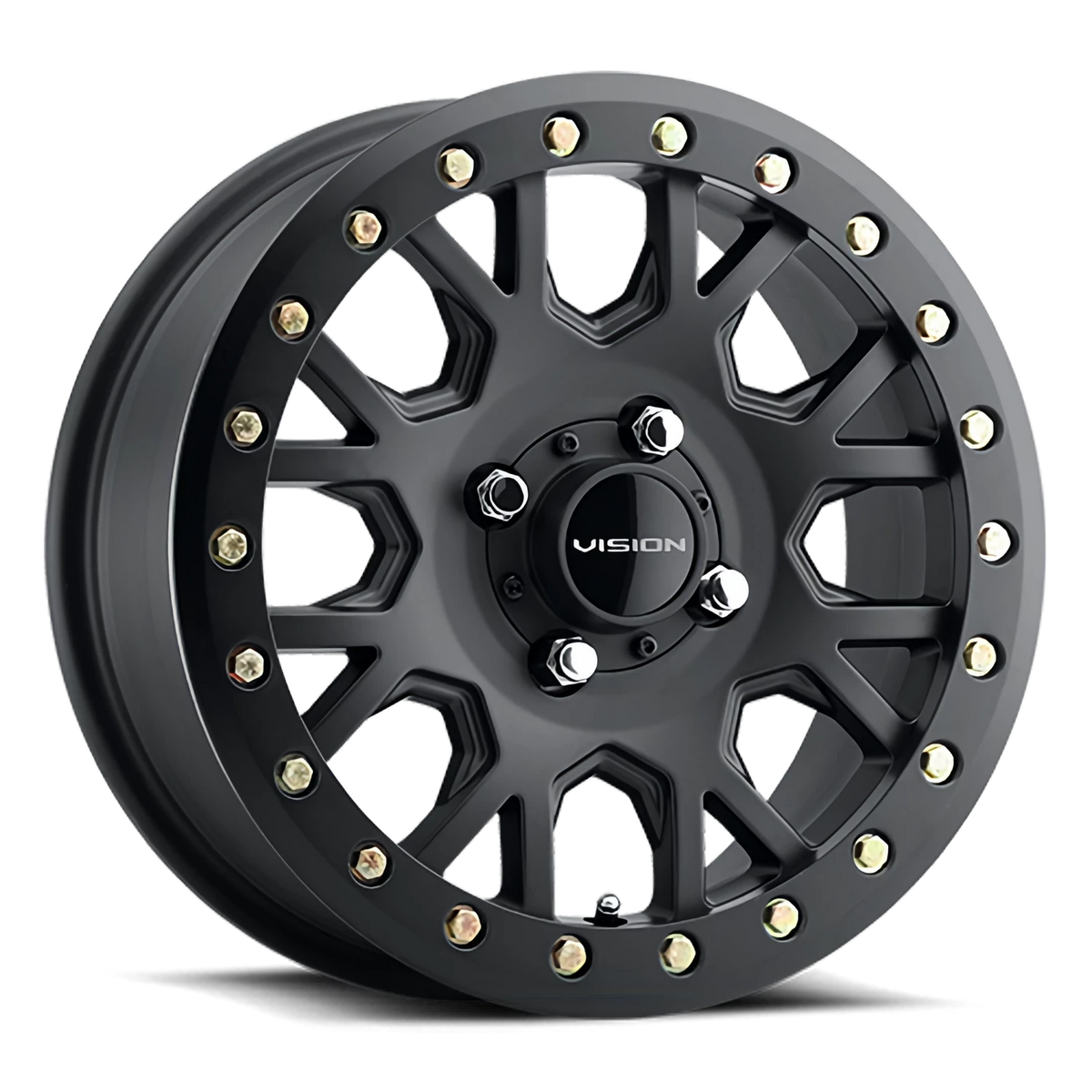 Vision Wheel GV8 Satin Black 15x6 +12 4x156mm 131.1mm - Wheelwiz