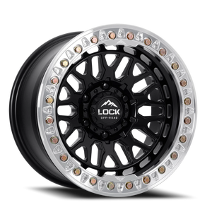 Lock Offroad Invader Beadlock Matte Black W/ Machined Ring 17x9 +38 5x127mm 71.5mm