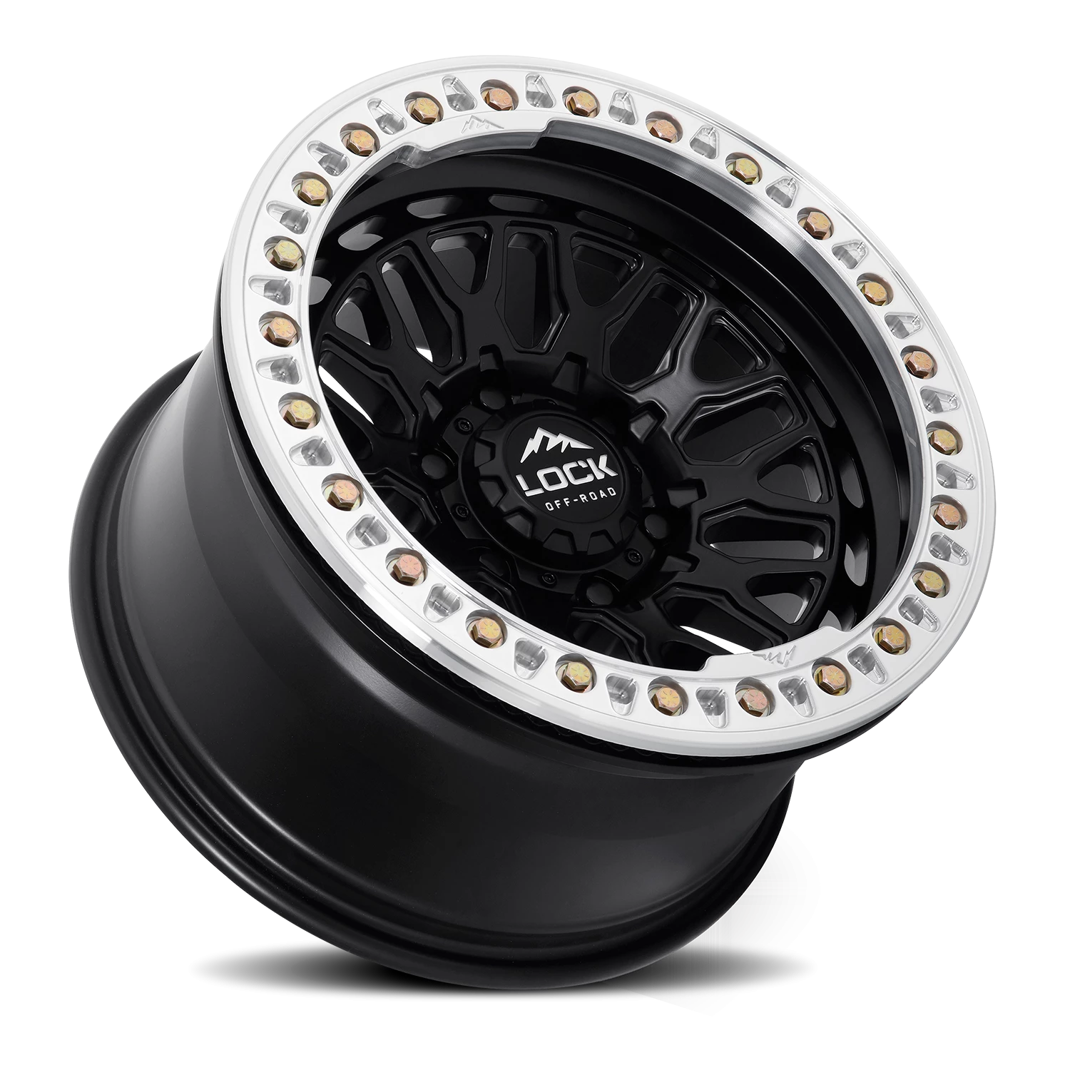 Lock Offroad Invader Beadlock Matte Black W/ Machined Ring 17x9 0 5x127mm 71.5mm - Wheelwiz