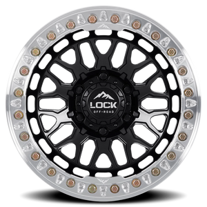 Lock Offroad Invader Beadlock Matte Black W/ Machined Ring 17x9 +38 5x127mm 71.5mm