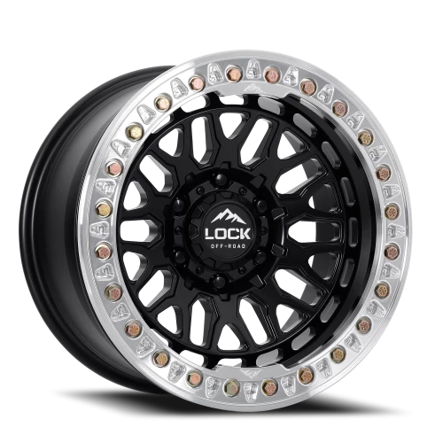 Lock Offroad Invader Beadlock Matte Black W/ Machined Ring 17x9 +38 6x139.7mm 106.2mm