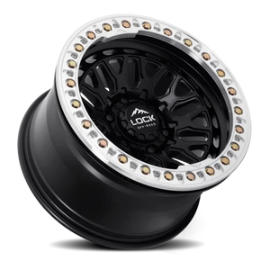 Lock Offroad Invader Beadlock Matte Black W/ Machined Ring 17x9 +38 6x135mm 87.1mm