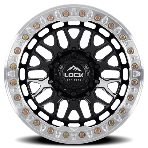 Lock Offroad Invader Beadlock Matte Black W/ Machined Ring 17x9 +12 6x139.7mm 106.2mm