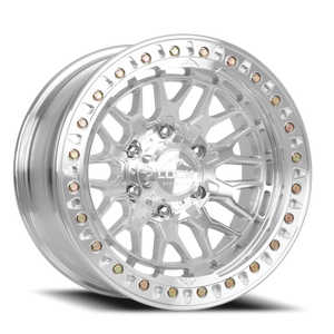 Lock Offroad Invader Beadlock Machined Silver W/ Clear Coat 17x9 +12 5x127mm 71.5mm