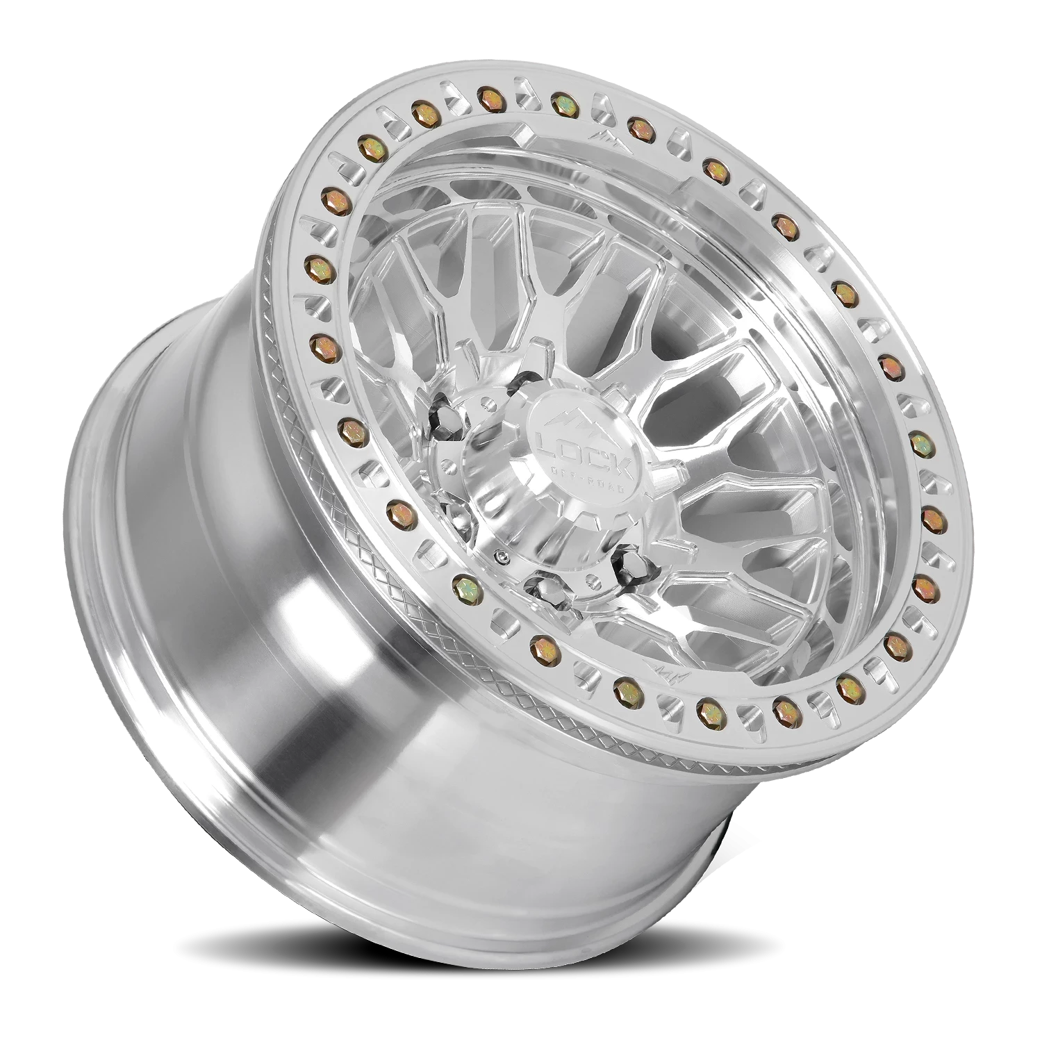 Lock Offroad Invader Beadlock Machined Silver W/ Clear Coat 17x9 0 6x135mm 87.1mm - Wheelwiz