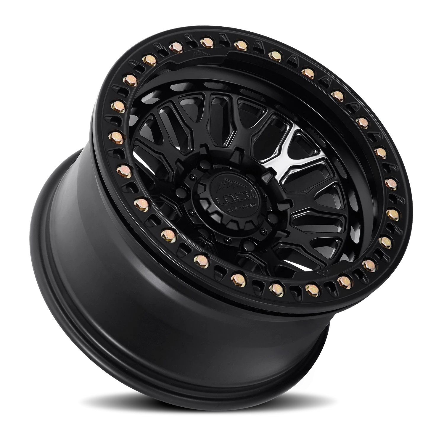 Lock Offroad Invader Forged Beadlock Matte Black 17x9 +38 5x127mm 71.5mm - Wheelwiz