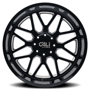 Cali Off-road INVADER Gloss black milled 20x10 -25 6x139.7mm 106.1mm