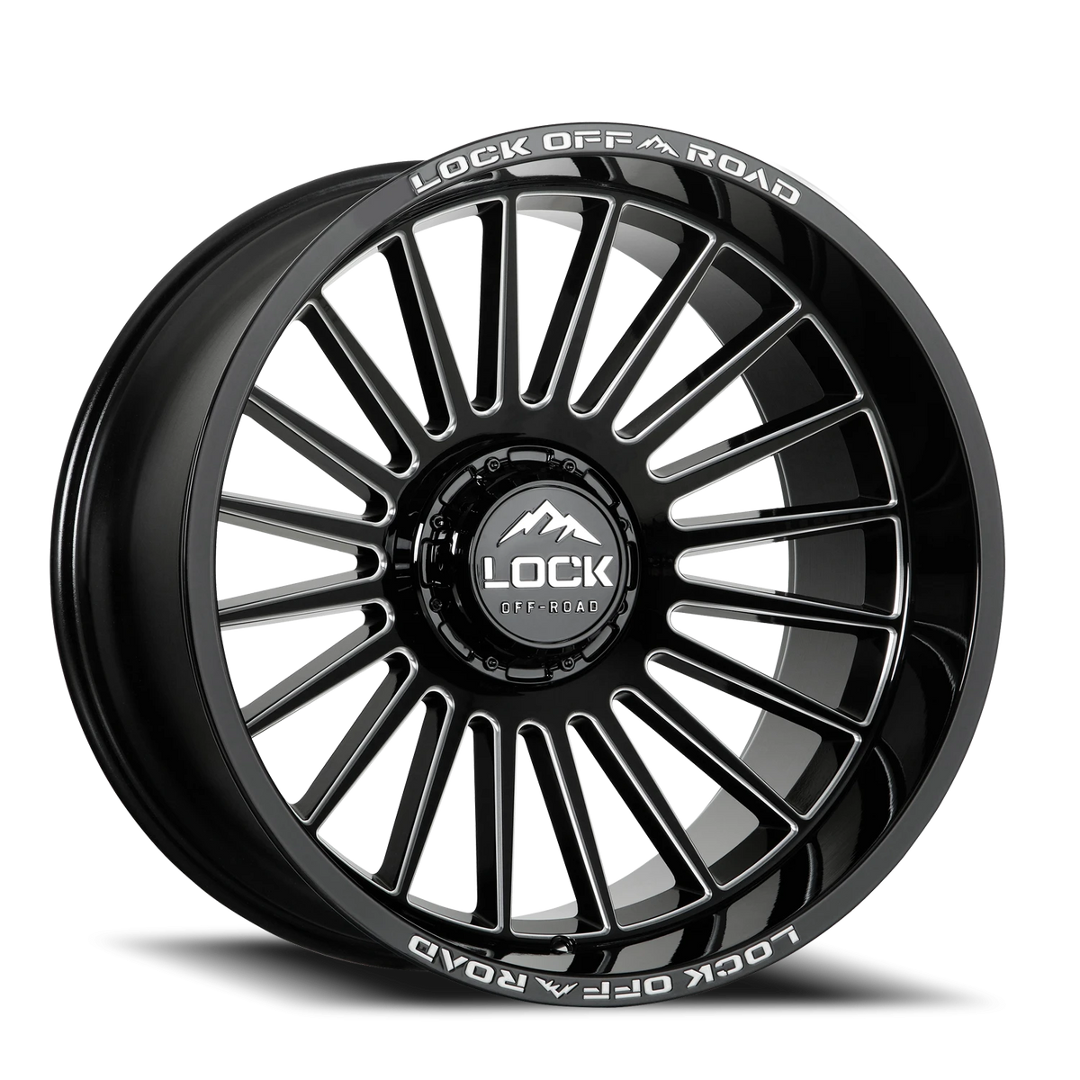 Lock Offroad Invasion Gloss Black W/ Milling 22x12 -44 5x127|5x139.7mm 87.1mm