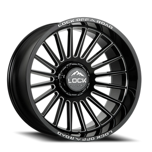 Lock Offroad Invasion Gloss Black W/ Milling 22x10 -18 5x127|5x139.7mm 87.1mm