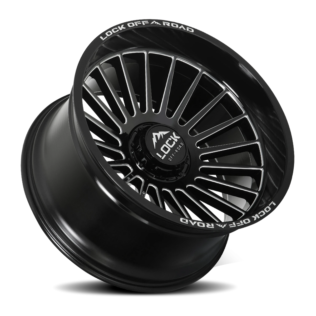 Lock Offroad Invasion Gloss Black W/ Milling 20x10 -18 5x127|5x139.7mm 87.1mm